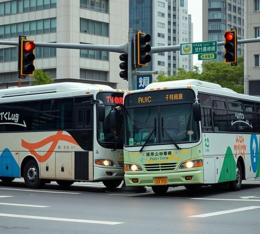 中正區路口兩客運車輛擦撞　幸無人受傷