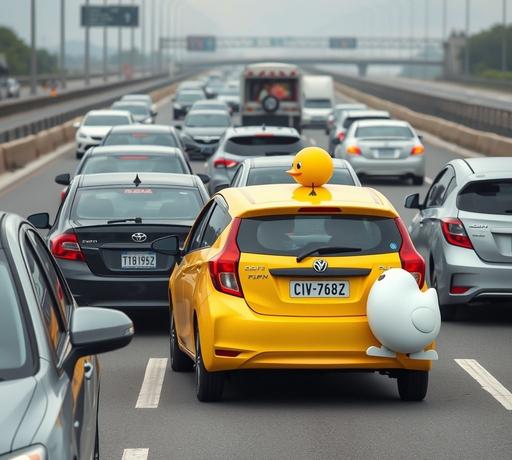 國道1號早晨大當機！追撞癱瘓通勤路段 小鴨車駕駛「跳16蹲」成亮點