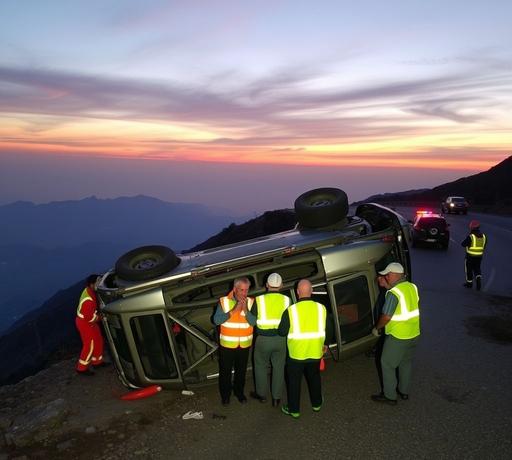 高雄美濃茶頂山驚傳車輛翻覆事故　三長者皆無生命危險
