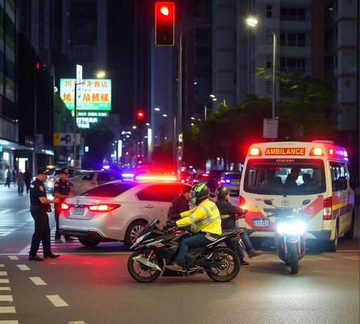 高雄瑞隆路汽機車碰撞事故 現場緊急處理雙方駕駛送醫無大礙