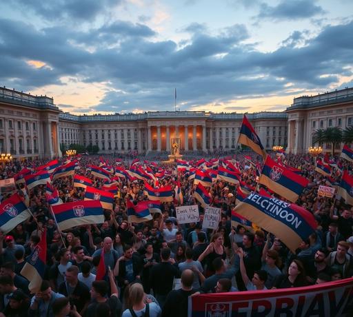 塞爾維亞貝爾格勒爆發大規模學生抗議要求提前大選