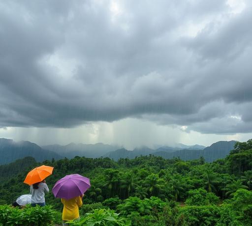 台灣天氣不穩定 雨勢加劇高溫持續