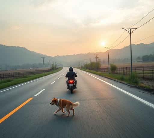 台中東勢動物闖道釀禍  騎士閃避犬隻意外喪命